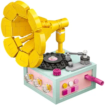 LOZ Bloky DIY Tehly Hračky Hudobné Rádio Model gramophone záznam hračky Pre Deti juguetes Súpravy Darčeky Dievčatá Súčasnosti 1123