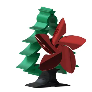 Európsky štýl jednoduché a prenosné Vianočný stromček krb ventilátora 5-blade ventilátor Úspory Energie poháňané tepelnej energie