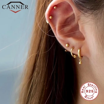 CANNER 925 Sterling Silver Stud Náušnice pre Ženy Ucho Háčiky Piercing Earings Ucho, Kosti Nose krúžok, Jemné Šperky pendientes