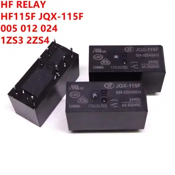 10PCS VF relé HF115F JQX-115F 005 012 024 2ZS4 551 8A 2CO 5V 12V 24V relé nové a originálne