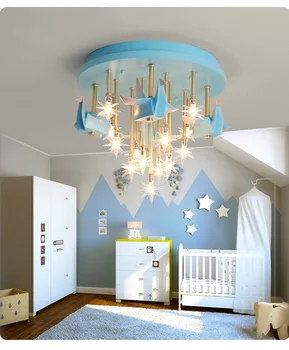 Hviezdy Teplé Pegasus Papierový Žeriav Verejného Izba Nordic Jednoduché Spálňa Svetlá Populárne Tvorivé LED detskej Izby Stropná Montáž Lampa