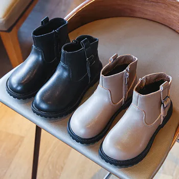 Deti topánky pre dievčatá chlapci 2020 zimné topánky, PU kože vysokej kvality veľkosť 26-36 5-12 rokov dieťa v teple plyšové obuvi W8