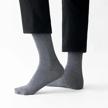 5pairs/veľa, Bavlna Mužov Ponožky Vysoko Kvalitné Dlhé Ponožky Nohu Business Jeseň Zima Priedušné Ponožky Muž Calcetines Meias