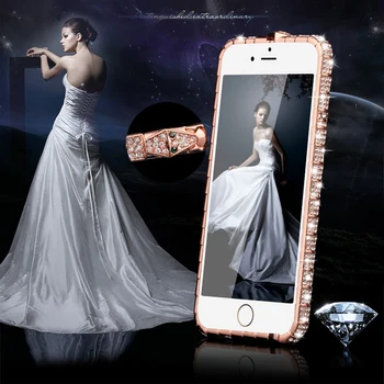 Luxusné Bling Diamond Nárazníka puzdro Pre iPhone XS Max XR X 8 7 6 6 Plus Kryt Módne Lesk Crystal Drahokamu Had Kovový Rám