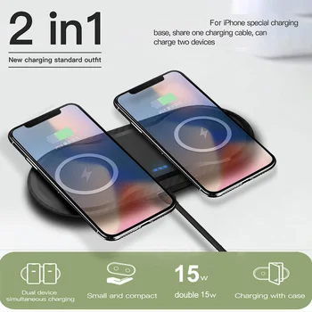 30W Rýchle Qi Bezdrôtovú Nabíjačku Dock Pre iPhone 12 11 XR XS X 8 Samsung S20 S10E Airpods Pro Dual 15W Sídlo Rýchlo nabíjacia Stanica