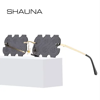 SHAUNA Módne bez obrúčok Dolár slnečné Okuliare Obdĺžnik UV400