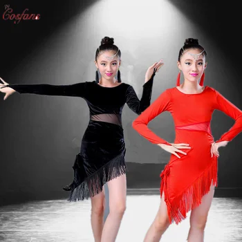 Latinské Tanečné Šaty Pre Dievčatá, Deti Salsa Tango Spoločenský Tanec Šaty Súťaže Kostýmy Deti Praxi Tanečné šaty Oblečenie