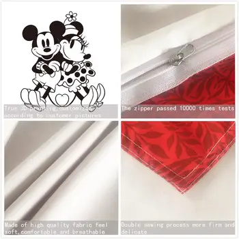 Mickey Mouse posteľná bielizeň Nastaviť Vianočný Darček Mäkké domáci Textil, Spálňa Twin Dvojité Kráľovná King size Detí Pár Študent posteľ nastaviť