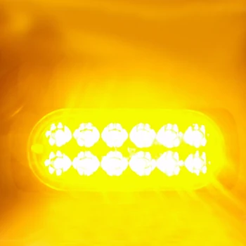 4x Jantárová 12 LED 36W Strobo Mriežka Strane Marker Pracovné Svetlo Bar Výstražný Maják Flash Upozornenie Núdzové