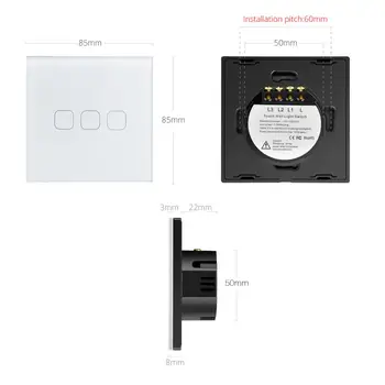 Light Switch s Dotykový Senzor Kontroly EU/UK Štandard Pre LED Lampa Sklo Panel Ovládací Modul Nepremokavé Nástenné LED Light Switch