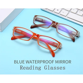 Modré Svetlo Nepremokavé dámske okuliare na čítanie okuliare, lupy Leesbril gafas de lectura Oculos na pohľad Diamond Rám N9