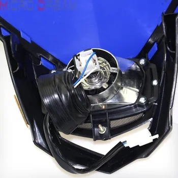 Enduro Cross Halo predné svetlo Modrá Off Road Dual Športové Vedúci Svetlo Svetlomet Kapotáže Pre XR125 XT350 WR250 WR426 YZ450 DRZ400SM