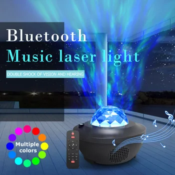Farebné Hviezdne Nebo Projektor Blueteeth Hlasové Ovládanie Hudobného Prehrávača LED Nočné Svetlo Nabíjania cez USB Galaxy Romantický Projekčnej Lampy