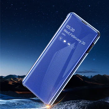 Luxusné Zrkadlo Flip puzdro Smart Cover Pre OPPO A9 2020 A5 2020 Prípade OPPO A5 A9 2020 Fundas Shockproof Stojan Ochranný Kryt Coque