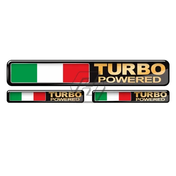3D Taliansku Vlajku Turbo Powered Nálepky Nádrž Motocykla Odtlačkový Auto Chvost Turbo Nálepky