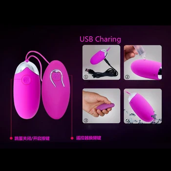 Sexuálne Produkty vibrátory USB nabíjanie Bezdrôtové Diaľkové ovládanie vibrátor 12-funkčné Vibračné vajíčko sexuálne hračky pre ženy, erotické hračky