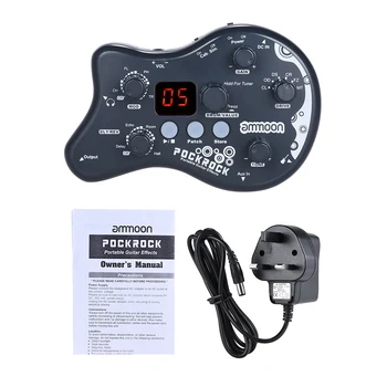 Ammoon PockRock Prenosné Guitar Multi-efekty Procesor Efekt Pedál 15 Účinok 40 Bubon Rytmy Ladenie Funkcia gitara pedál