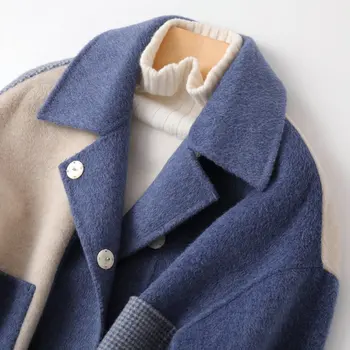 Mozuleva 2020 New Vysoká Kvalita, Dvojité Bočné Cashmere Zimné Vlnené Kabát pre Ženy Vintage Módy kórejský Štýl Krátky Vlnené Kabáty
