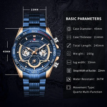 Nové NAVIFORCE Mens Vojenské Business Hodinky Top Značky Luxusné Muž Hodiny Mužov Športové Módne Náramkové hodinky Quartz Relogio Masculino