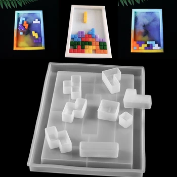 Jasné, Tetris, Silikónové Formy Na Krištáľovo Epoxidové Formy Živice Domáce Dekorácie Deti Hra Hrať Formy Domáce Dekorácie DIY Šperky Robiť