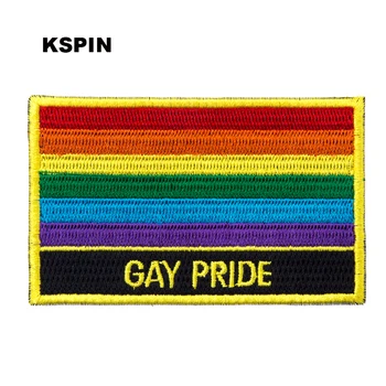 Gay Pride Obdĺžnikový Tvar Vlajky škvrny vyšívané vlajkou škvrny národnej vlajky škvrny 10pca veľa 8*5 cm