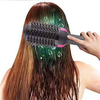 3 V 1-Elektrický Negatívne ióny Vlasov Professional Straightener Anti-Obarenie Straightener &Volumizer Curler Hrebene Jeden Krok Sušiče Vlasov