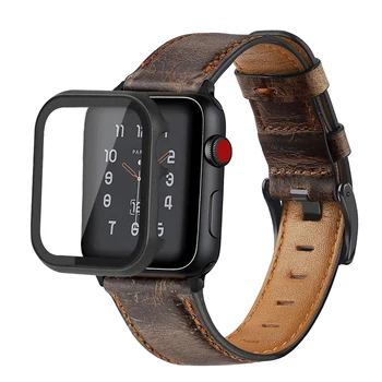 Puzdro+Retro Krava Kožený remienok pre Apple hodinky kapela 44 mm 40 mm iWatch kapela 42mm 38mm watchband náramok Apple hodinky 5 4 3 44 mm