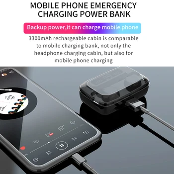 Bezdrôtové Slúchadlá TWS Bluetooth5.0 Slúchadlá M11-9 Športové Nepremokavé Headset Pre iOS Android S 3500mAh Dotykové Ovládanie Slúchadiel