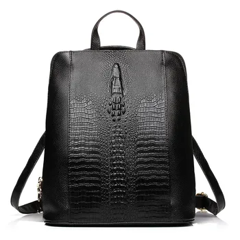 Luxusná Značka, Reálne Pravej Kože Batohu Dámy Krokodíla Vzor Ženy Batoh Dievča Notebook Schoolbags Cestovné Tašky