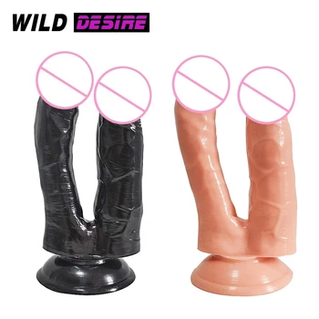 2020 Nový Veľký Análny Vibrátor Dvojité Falus Pre Ženu, Dve Realistické Dildo Doble Penetracion Umelý Penis s Prísavkou Dospelých hračka 18