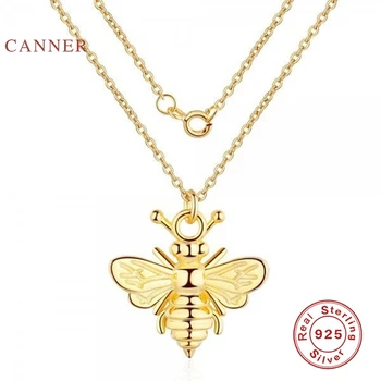 CANNER INY Vietor Typu B Hmyzu Bee 925 Sterling Silver Náhrdelník Pre Ženy 2020 Zlato 18k Šperky Reťazca Choker Náhrdelník