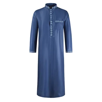Muži Tradičné Moslimské Jubba Thobes Arabčina Islamské Oblečenie Móda Výšivky Kaftan Saudská Arábia Dubaj Abaya Dlhé Šaty Šaty