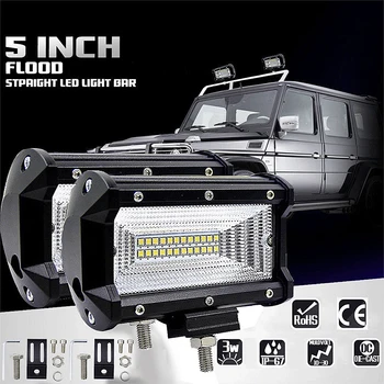 1pcs 72W LED Pracovné Svetlá 12V Svetlo Bar 5 Palcový 4D LED Lampa Pre Auto Hmlové Svetlá Pre Traktor, Loď, Auto, Vozidlo SUV ATV Motocykel