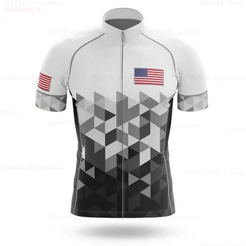 2021 USA pánske Cyklistické Dresy Sa Zjednotiť Štáty Krátky Rukáv Bicykli Košele MTB Bicykel Jersey Amerike Cyklistické Oblečenie na Bicykli Jersey