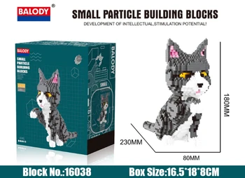 Balody Roztomilý Kreslený Mačka Stavebné kamene Diamant tehly čierna mačka Model vzdelávacie hračky pre deti, Dievča dary