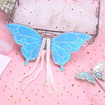 2020 Dievčatá Flitrami Motýľ Anjel Krídla Deti Blue Butterfly Cosplay Príslušenstvo Lesklé Flitre Strany Kostýmy