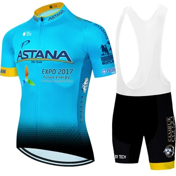Cyklistický dres ASTANA 2020 priedušný rýchloschnúci cyklistické oblečenie Požičovňa Lete 20D Gél Pad cullotte ciclismo hombre