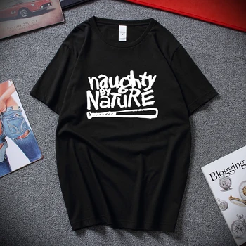 Naughty by Nature Starej Školy Hip Hop Rap Skateboardinger Hudby Kapely 90. rokov Bboy Bgirl T-shirt Čierna Bavlna Tričko Top Tees