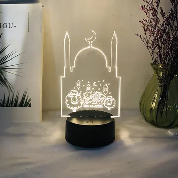 Nové Eid Adha Dovolenku DIY Dekorácie Miestne Eid al Adha Led Korán, svetlo eid mubarak Ramadánu Dekorácie Moslimov Korán, Lampa