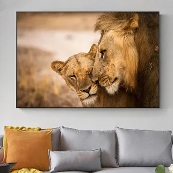 Africký Lev Čierna Biela Domova Plagáty A Vytlačí Na Maľbe Na Plátno Na Stenu Umenie Voľne Žijúcich Zvierat Reálny Obraz Pre Obývacia Izba