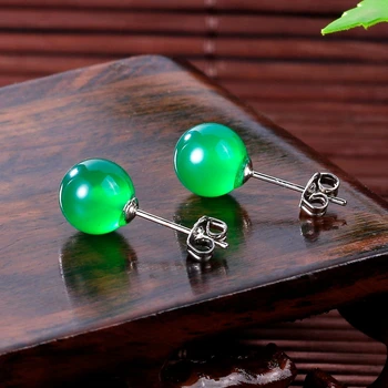 Dámske Náušnice 925 Sterling Silver Šperky, Perly Zelený Jaspis Black Onyx kórejský Módne Svadobný Dar Wome
