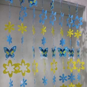 PVC cartoon plastové dvere záves blue butterfly Flitrami detskej izby dekorácie oblasť farebné