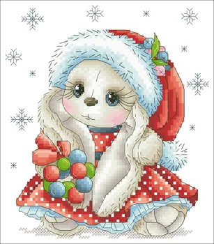 Halloween králik cross stitch package Vianočný veniec 18ct 14ct 11ct tkaniny bavlnené nite na výšivky HOBBY ručné vyšívanie
