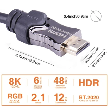 2020 HDMI 2.1 Kábel 8k 60Hz 4K 120Hz 3D High Speed 48Gbps HDMI Kábel pre PS4 Splitter spínaciu skrinku Extender Video 8K HDMI Kábel