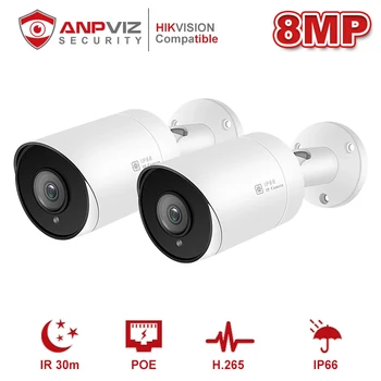 Anpviz 8CH 4K NVR 8MP Bullet POE IP Kamera Auta Home/Vonkajšie Bezpečnostné systémy CCTV kamerový NVR Súpravy