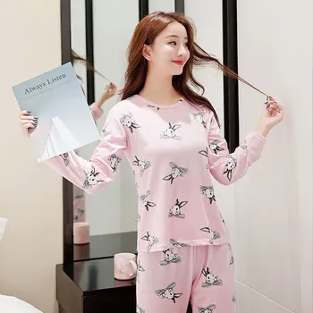 2020 Pyžamo Nastaviť nosenie vo Voľnom čase Žien Pyžamá Ženy Sleepwear Noc vyhovovali Domov Nosiť Ženy v Lete Cartoon Bavlna Odev