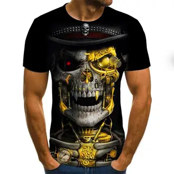 2020 Značky Motocyklov T Shirt Punk T-shirt Rytier Košele 3d T Shirt Mužov Bežné Vintage Hip Hop Letné Tee Top Homme Oblečenie