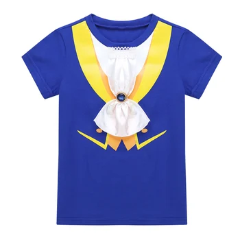 Baby Chlapci Cosplay Princ Kostým Krátke Rukávy Digitálne Tlačené T-Shirt Topy Deti, Batoľatá Halloween Narodeniny Tému Party Oblečenie