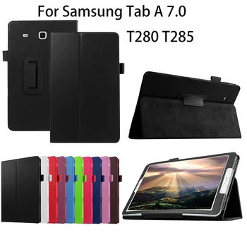 2016 PU Kožené puzdro Pre Samsung Galaxy Tab A a6 7,0 palcový T280 T285 SM-T280 SM-T285 Zahŕňa Prípade Tabletu Business Flip Shell Funda