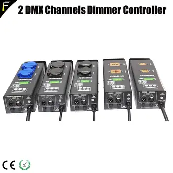 Jednoduché 2 Kanálov DMX 512 Dimmer Pack 2 Etapy Svetelný Výkon Zariadenia Lineárne Stmievanie Radič Pack EU/US/AU/UK Zásuvky